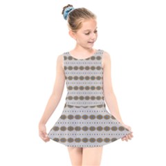 Balls Of Energy 70s Vibes Kids  Skater Dress Swimsuit by ConteMonfrey