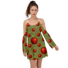 Apples Kimono Sleeves Boho Dress by nateshop