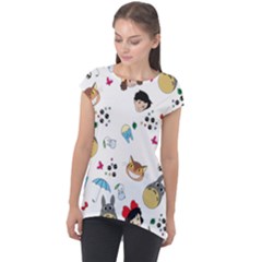 My Neighbor Totoro Cartoon Cap Sleeve High Low Top by danenraven