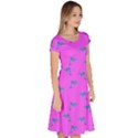 Pink and blue, cute dolphins pattern, animals theme Classic Short Sleeve Dress View3