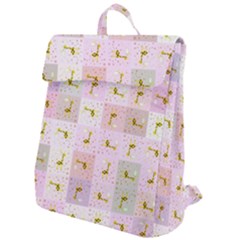 Giraffe Pattern Art Background Flap Top Backpack by Ravend