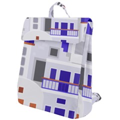 Background Santorini Greece Flap Top Backpack by Ravend