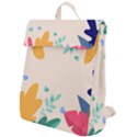 Border Leaves Design Frame Flap Top Backpack View1