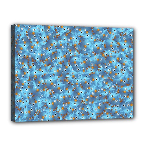 Angry Baby Chicken Illustration Random Pattern Canvas 16  X 12  (stretched) by dflcprintsclothing