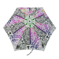 Anatomy Brain Head Medical Psychedelic  Skull Mini Folding Umbrellas by danenraven