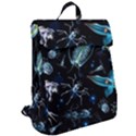 Colorful Abstract Pattern Consisting Glowing Lights Luminescent Images Marine Plankton Dark Flap Top Backpack View2