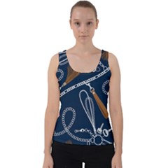 Chains Seamless Pattern Velvet Tank Top by Ravend