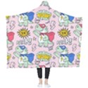 Seamless Pattern With Many Funny Cute Superhero Dinosaurs T-rex Mask Cloak With Comics Style Wearable Blanket View2