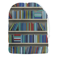 Bookshelf Drawstring Pouch (3xl) by Wegoenart