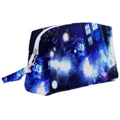 Tardis Background Space Wristlet Pouch Bag (large) by Jancukart