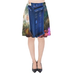 The Police Box Tardis Time Travel Device Used Doctor Who Velvet High Waist Skirt by Jancukart