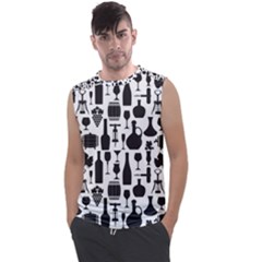 Wine Pattern Black White Men s Regular Tank Top by Jancukart