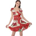 Christmas New Year Seamless Pattern Cap Sleeve Dress View1