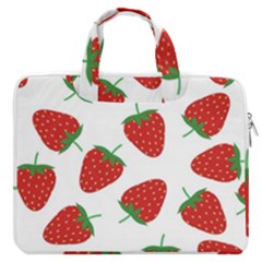 Seamless-pattern-fresh-strawberry Macbook Pro 16  Double Pocket Laptop Bag  by Jancukart