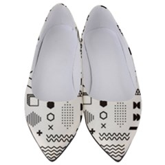Pattern Hipster Abstract Form Geometric Line Variety Shapes Polka Dots Fashion Style Seamless Women s Low Heels by Jancukart