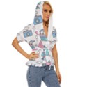 Transportation Seamless Pattern Lightweight Drawstring Hooded Top View3
