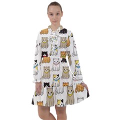 Cat-kitten-seamless-pattern All Frills Chiffon Dress by Jancukart
