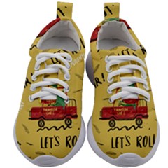 Childish-seamless-pattern-with-dino-driver Kids Athletic Shoes by Jancukart