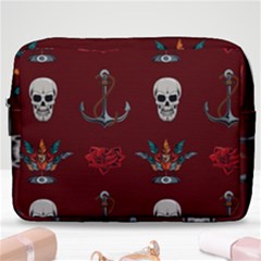 Tattoo-old-school-background-pattern Make Up Pouch (large) by Jancukart