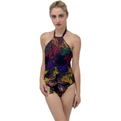 Abstract Painting Colorful Go With The Flow One Piece Swimsuit by Wegoenart
