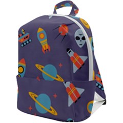 Space Seamless Pattern Zip Up Backpack by Wegoenart