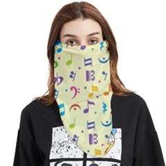 Seamless Pattern Musical Note Doodle Symbol Face Covering Bandana (triangle) by Wegoenart