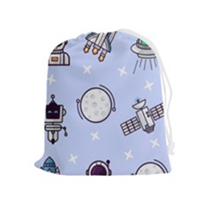 Seamless Pattern With Space Theme Drawstring Pouch (xl) by Wegoenart