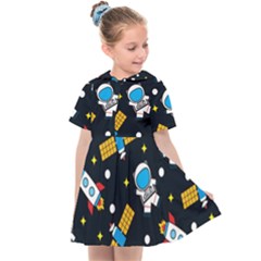 Seamless Adventure Space-vector Pattern Background Kids  Sailor Dress by Wegoenart