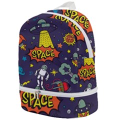 Vector Flat Space Design Background Zip Bottom Backpack by Wegoenart