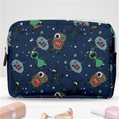 Monster Alien Pattern Seamless Background Make Up Pouch (medium) by Wegoenart