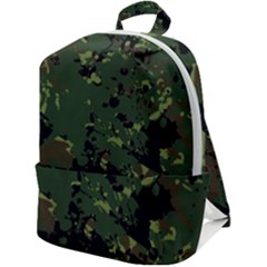 Military-background-grunge-style Zip Up Backpack by Wegoenart