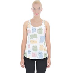 Cute-cat-colorful-cartoon-doodle-seamless-pattern Piece Up Tank Top by Wegoenart
