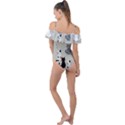Cute-cat-seamless-pattern Frill Detail One Piece Swimsuit View2