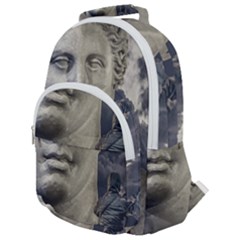 Men Taking Photos Of Greek Goddess Rounded Multi Pocket Backpack by dflcprintsclothing