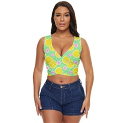 Green Lemons Women s Sleeveless Wrap Top by ConteMonfrey
