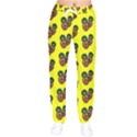 Yellow Background Pineapples Women velvet Drawstring Pants View1