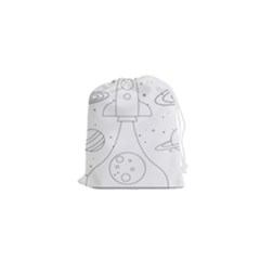 Going To Space - Cute Starship Doodle  Drawstring Pouch (xs) by ConteMonfrey