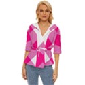 Pink and white diagonal plaids Lightweight Drawstring Hooded Top View1