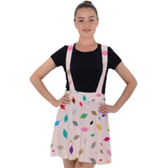 Bottle Pattern Water Flat Velvet Suspender Skater Skirt by Ravend