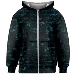 Music Pattern Music Note Doodle Kids  Zipper Hoodie Without Drawstring by Ravend
