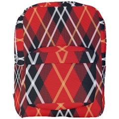 Black, Red, White Diagonal Plaids Full Print Backpack by ConteMonfrey