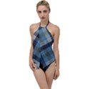 Black And Blue Iced Plaids  Go with the Flow One Piece Swimsuit View1