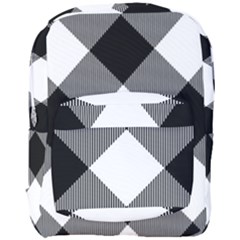 Black And White Diagonal Plaids Full Print Backpack by ConteMonfrey