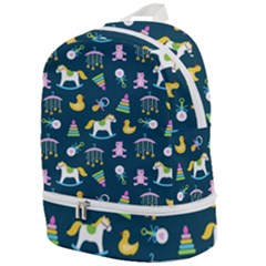 Cute Babies Toys Seamless Pattern Zip Bottom Backpack by Wegoenart