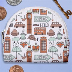 Seamless-pattern-with-london-elements-landmarks Horseshoe Style Canvas Pouch by Wegoenart