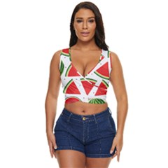 Watermelon Cuties White Women s Sleeveless Wrap Top by ConteMonfrey