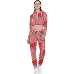 Red Watermelon Popsicle Cropped Zip Up Lounge Set by ConteMonfrey