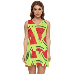 Pastel Watermelon   Tiered Sleeveless Mini Dress by ConteMonfrey