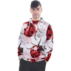 Ladybugs-pattern-texture-watercolor Men s Pullover Hoodie by Wegoenart