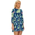 Cute-dinosaurs-animal-seamless-pattern-doodle-dino-winter-theme Long Sleeve Babydoll Dress View3